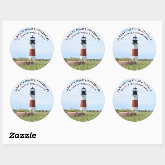 Sankaty Head Lighthouse, Nantucket MA-Stickers Ronde Sticker (Vel)