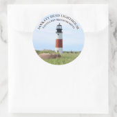Sankaty Head Lighthouse, Nantucket MA-Stickers Ronde Sticker (Tas)