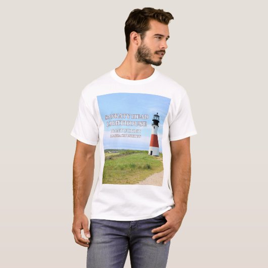 Sankaty Head Lighthouse, Nantucket MA T-Shirt (Voorkant volledig)