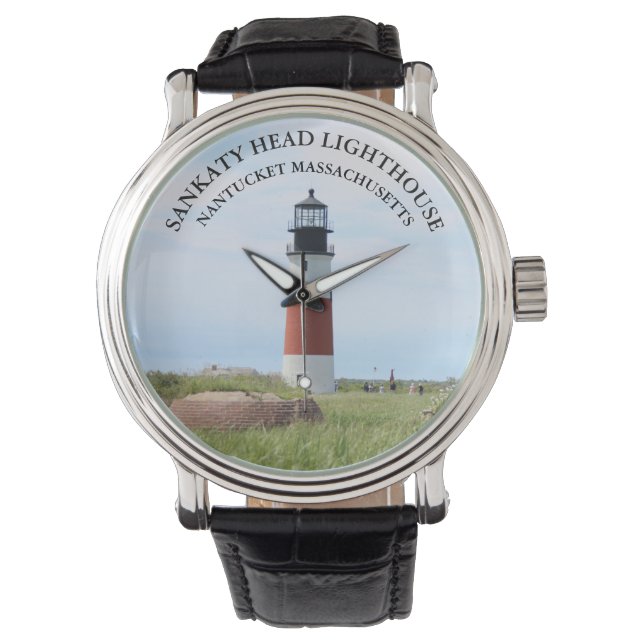 Sankaty Head Lighthouse, Nantucket MA Watch Horloge (Voorkant)