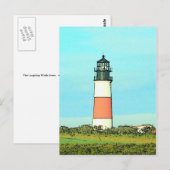 Sankaty Head Lighthouse - VINTAGE LOOK Briefkaart (Voorkant / Achterkant)