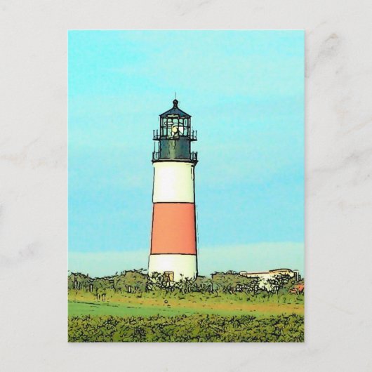Sankaty Head Lighthouse - VINTAGE LOOK Briefkaart (Voorkant)