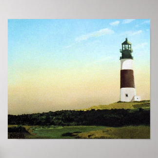 Sankaty Head Nantucket vuurtoren kunstprint Poster