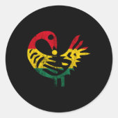 Sankofa African Bird Ghanese Flag Pride Juneteenth Ronde Sticker (Voorkant)