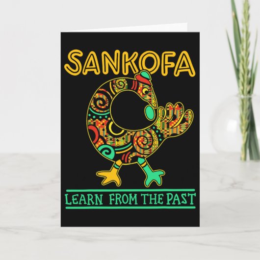 Sankofa Afrikaanse Vogel Black History Month Junet Kaart (Voorkant)