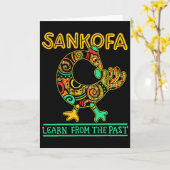 Sankofa Afrikaanse Vogel Black History Month Junet Kaart (Gele Bloem)