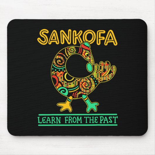 Sankofa Afrikaanse Vogel Black History Month Junet Muismat (Voorkant)