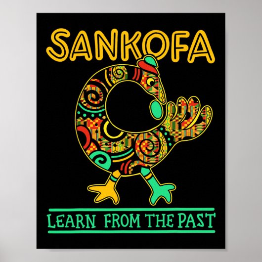 Sankofa Afrikaanse Vogel Black History Month Junet Poster (Voorkant)