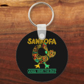 Sankofa Afrikaanse vogel Black History Month Junet Sleutelhanger (Voorkant)