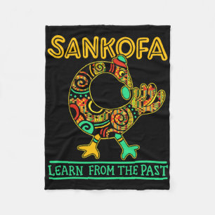 Sankofa Afrikaanse vogel Zwarte Geschiedenis Maand Fleece Deken