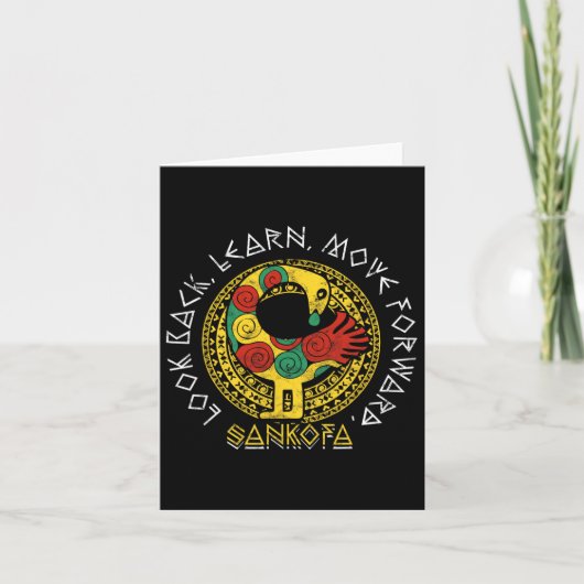 Sankofa Black History Month Adinkra Ghana Kaart (Voorkant)
