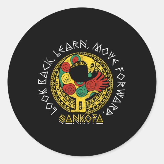 Sankofa Black History Month Adinkra Ghana Ronde Sticker (Voorkant)