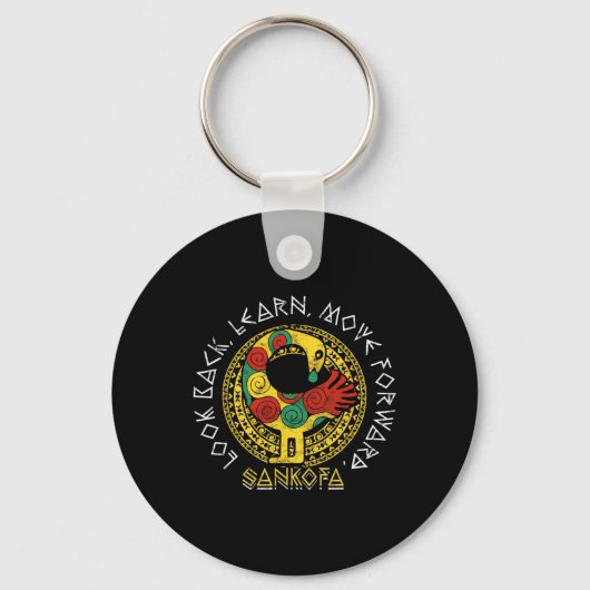 Sankofa Black History Month Adinkra Ghana Sleutelhanger (Voorkant)