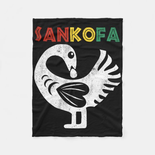 Sankofa Juneteenth Ghana Adinkra Symbool Sankofa Fleece Deken (Voorkant)