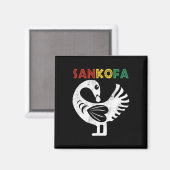 Sankofa Juneteenth Ghana Adinkra Symbool Sankofa Magneet (Voorkant / Achterkant)