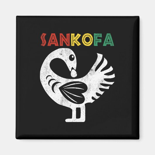 Sankofa Juneteenth Ghana Adinkra Symbool Sankofa Magneet (Voorkant)