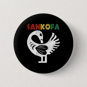 Sankofa Juneteenth Ghana Adinkra Symbool Sankofa Ronde Button 5,7 Cm