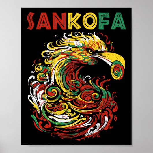 Sankofa Juneteenth Ghana Sankofa Symbool Adinkra Poster (Voorkant)
