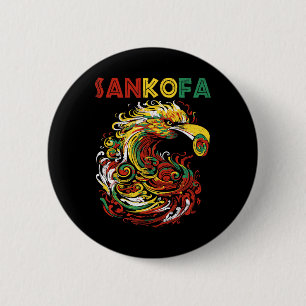 Sankofa Juneteenth Ghana Sankofa Symbool Adinkra Ronde Button 5,7 Cm