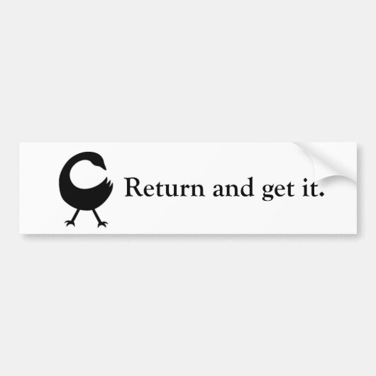 Sankofa "Keer terug en haal het." Bumpersticker (Voorkant)