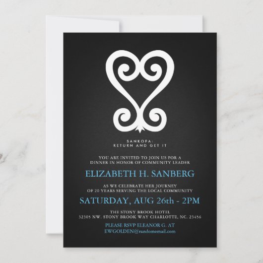 Sankofa | Leer van geschiedenisevenement | Partij Kaart (Voorkant)