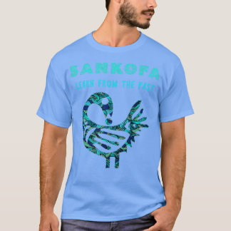 Sankofa leert van het vorige Afrikaanse vogelpatro T-shirt
