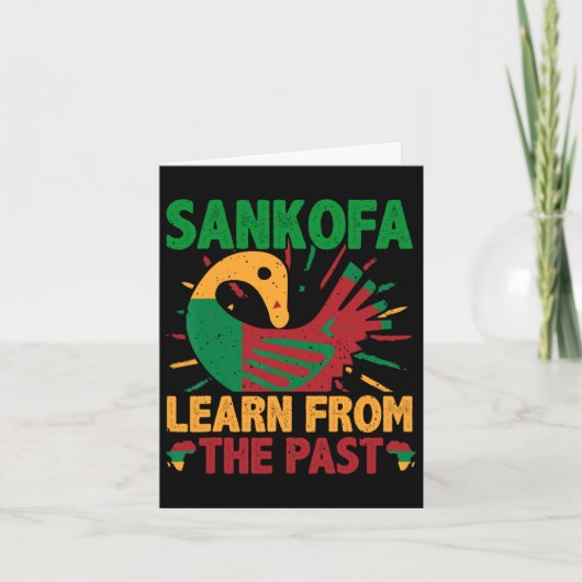 Sankofa symbool en Adinkra Ghana voor zwarte gesch Kaart (Voorkant)