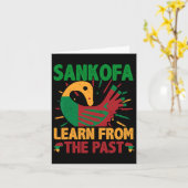 Sankofa symbool en Adinkra Ghana voor zwarte gesch Kaart (Gele Bloem)