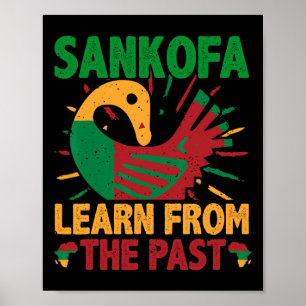 Sankofa symbool en Adinkra Ghana voor zwarte gesch Poster