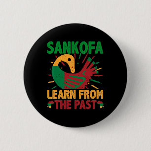Sankofa-symbool en Adinkra Ghana voor zwarte gesch Ronde Button 5,7 Cm