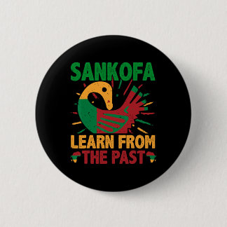 Sankofa-symbool en Adinkra Ghana voor zwarte gesch Ronde Button 5,7 Cm