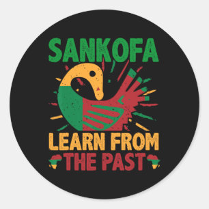 Sankofa symbool en Adinkra Ghana voor zwarte gesch Ronde Sticker