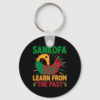 Sankofa-symbool en Adinkra Ghana voor zwarte gesch Sleutelhanger