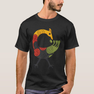 Sankofa Vogel Adinkra Kunst in Pan Afrikaanse kleu T-shirt