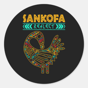 Sankofa Zwarte Geschiedenis Afro Afrikaanse Trots  Ronde Sticker