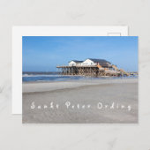 Sankt Peter Ording House op foto met tekst Briefkaart (Voorkant / Achterkant)