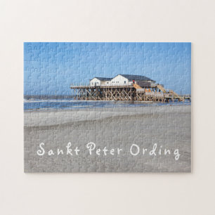 Sankt Peter Ording House op foto met tekst Legpuzzel