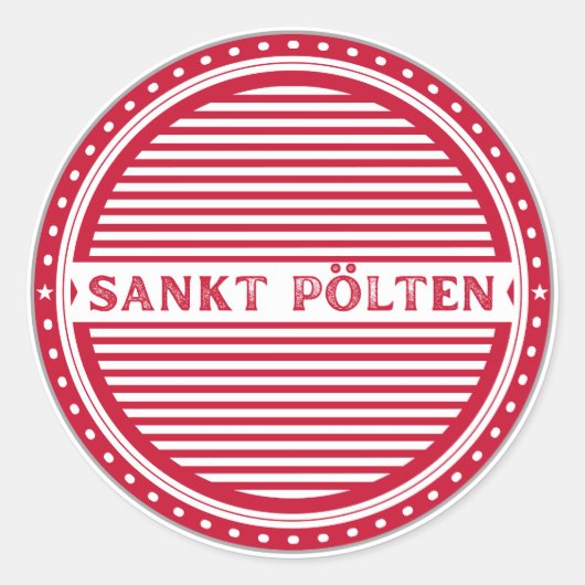 Sankt Pölten City Pride Emblem – Austria Identity Ronde Sticker (Voorkant)