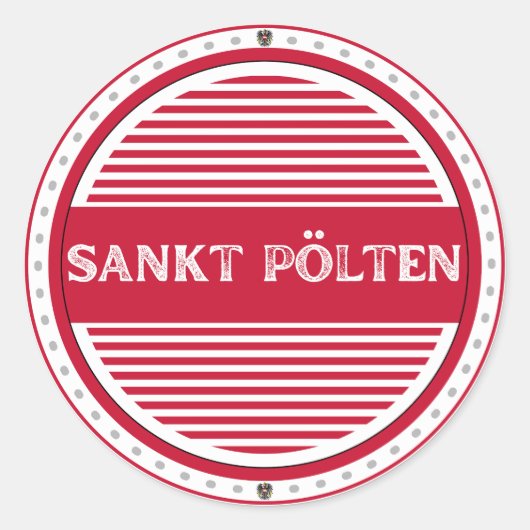 Sankt Pölten City Pride Emblem – Austrian Identity Ronde Sticker (Voorkant)