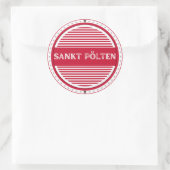 Sankt Pölten City Pride Emblem – Austrian Identity Ronde Sticker (Tas)