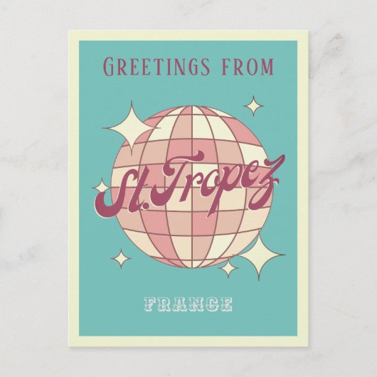 Sankt St Tropez Frankrijk retro Briefkaart (Voorkant)