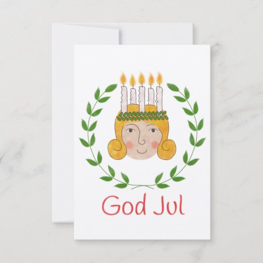 Sankta Lucia Wenskaart (Flat Card) Kaart (Voorkant)