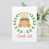 Sankta Lucia Wenskaart (Flat Card) Kaart (Staand voorkant)