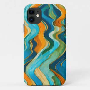 "Sanlúcar" Blauw Groen Sinaasappel golven Case-Mate iPhone Case