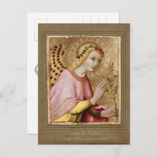 Sano di Pietro Annunciation angel CC0734 Sienese Briefkaart (Voorkant / Achterkant)