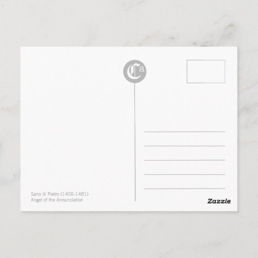 Sano di Pietro Annunciation angel CC0734 Sienese Briefkaart (Achterkant)