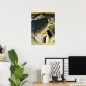 Sano di Pietro De bijeenkomst van Saint Anthony Poster (Thuiskantoor)