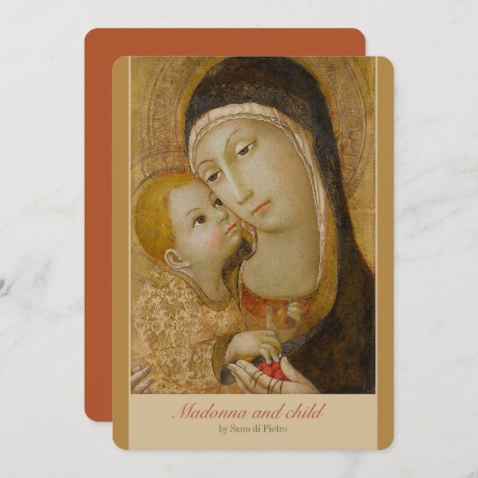 Sano di Pietro Tenderness madonna CC1079 Art card Kaart (Voorkant / Achterkant)