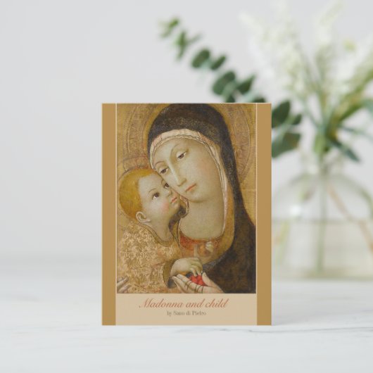 Sano di Pietro Zachtmoedigheid madonna en kind CC1 Briefkaart (Staand voorkant)