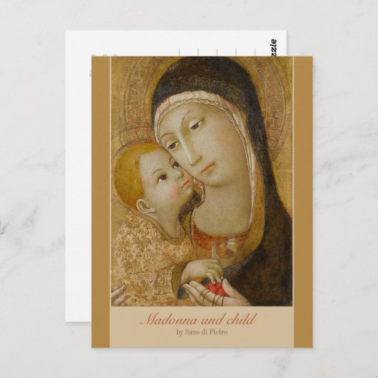 Sano di Pietro Zachtmoedigheid madonna en kind CC1 Briefkaart (Voorkant / Achterkant)